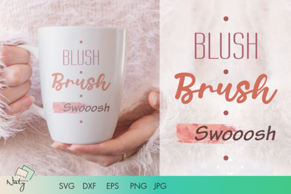 Blush Brush Swooosh Makeup Quote Graphics