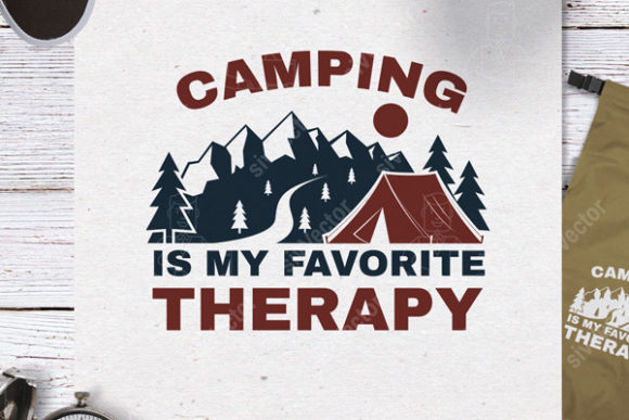 Camping is My Favorite Therapy Quote Graphics