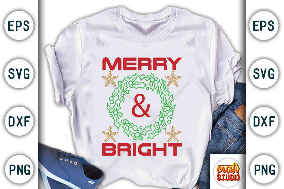 Christmas Quote Design, Merry Bright