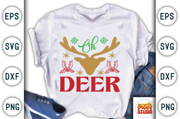 Christmas Quote Design, Oh Deer Graphics