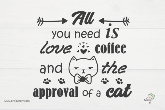 Funny Cat Quote About Love and Coffee