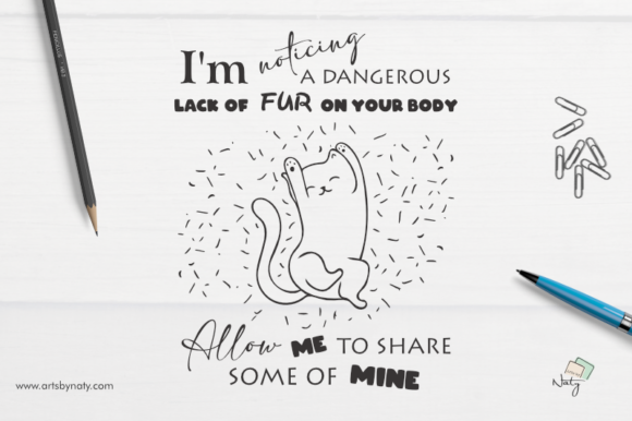 Fur, Cat, Quote Original Clipart: Graphics for Branding