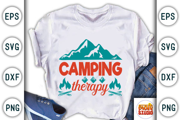 Hiking Quote Design, Camping Therapy Graphics