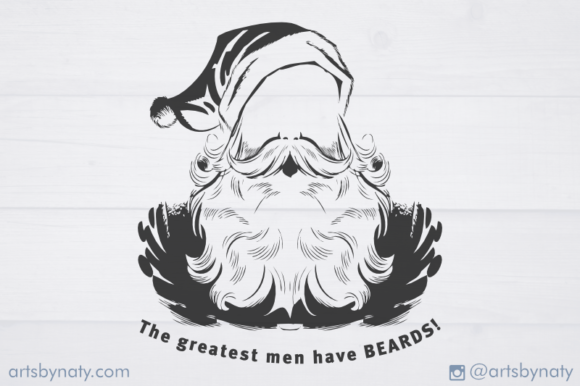 Quote About Men, Beards, and Santa. SVG Graphics
