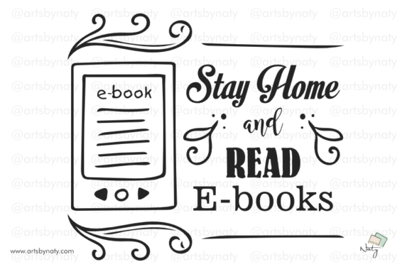 Stay Home and Read E-books Quote: Graphics for Branding